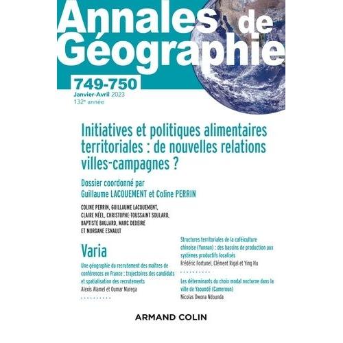 Annales De Géographie - N°749-750 1-2/2023