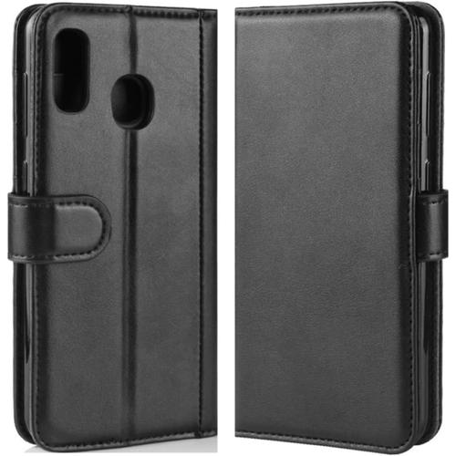 Coque Pour Samsung Galaxy A20e, Etui De Protection En Cuir Flip Cover Case Magnétique Antichoc Portefeuille Housse Pour Samsung Galaxy A20e Coque Noir