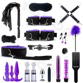 Generic Kits De Jouets Sexuels Pour Adulte Ensemble De Sexe Pour Femme Et  Homme Avec Menottes, Pinces à Tétons, Fouet, Fessée, Bouchon Anal En Métal,  Vibrateur, De Bondage - Prix pas cher