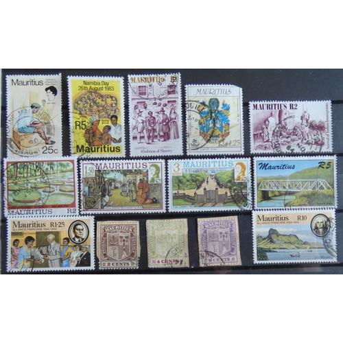 Lot De 14 Timbres Ile Maurice / Mauritius