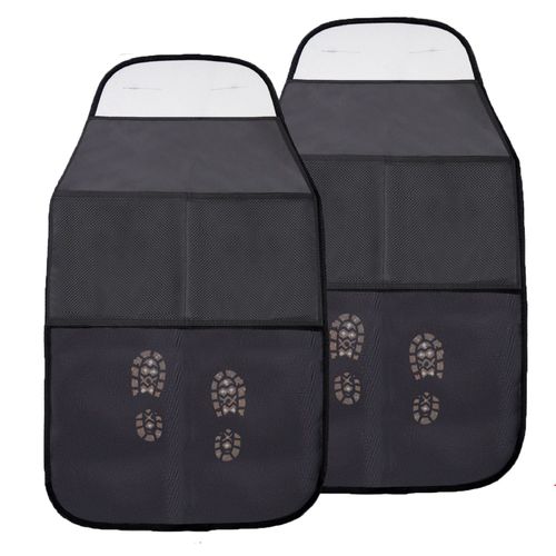 2pcs Sac De Rangement Antidérapant Et Protection De Dossier De Siège De Voiture, Tapis De Sécurité Pour Bébé Et Enfant, Coussin Pour Donner Des Coups De Pieds, Organisateur À Poche, 1/2 Pièces "Nipseyteko"