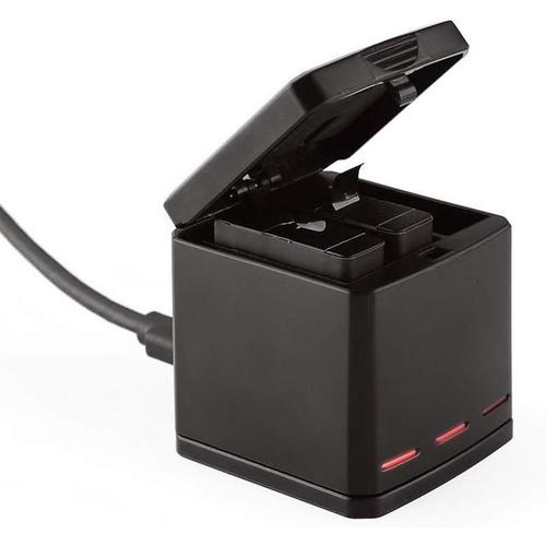 Boîtier de chargeur de batterie USB à trois ou deux Ports avec câble de Type C pour GoPro Hero 8 7 6 5 caméra d'action noire