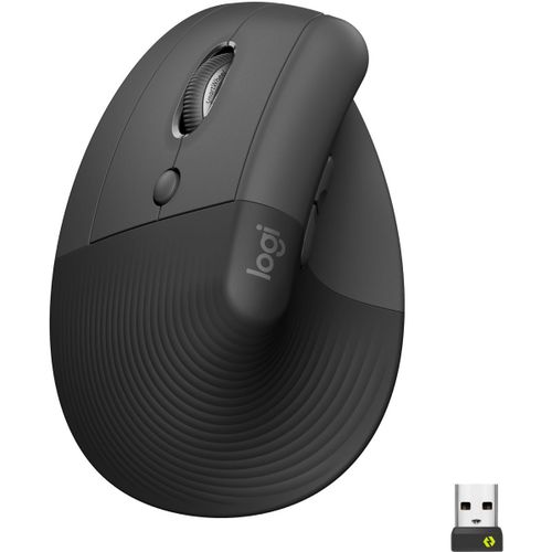 Logitech Lift Left Mouse - Souris ergonomique verticale pour gauchers sans fil Bluetooth - graphite