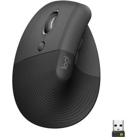 Logitech Lift Left Mouse - Souris ergonomique verticale pour gauchers sans fil Bluetooth - graphite
