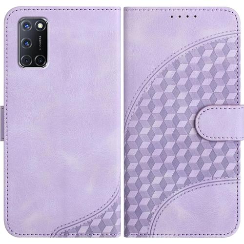 Coque Pour Oppo A52 / Oppo A72 / Oppo A92, Cuir Pu Étui Flip Portefeuille À Rabat Housse Avec Antichoc Magnétique Porte Cartes Stand Fonction Pour Oppo A52 - Violet