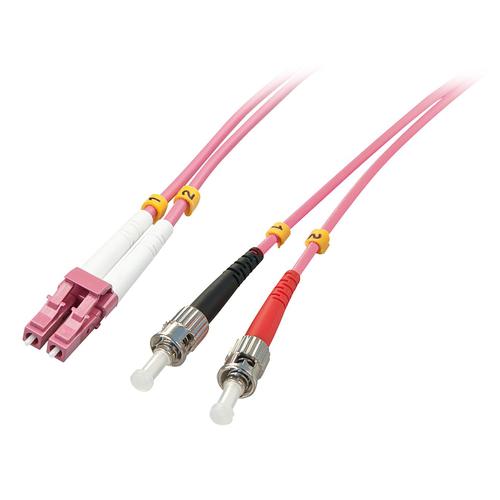 Lindy - Cordon de raccordement - ST multi-mode (M) pour LC multi-mode (M) - 2 m - fibre optique - duplex - 50 / 125 microns - OM4 - sans halogène - violet