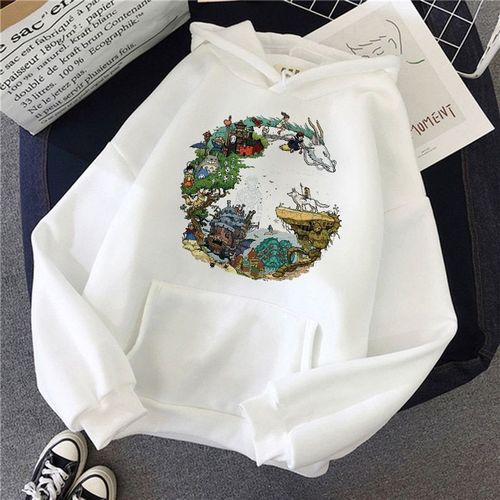 Sweat À Capuche Pour Femme Dessin Animé Totoro Studio Ghibli Kawaii Harajuku Drôle Ullzang Années 90 Mode Mignon - Générique
