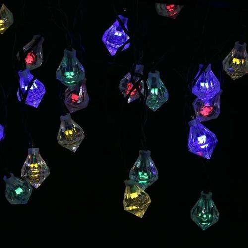 Solar Powered Waterproof 20 Leds Diamond String Lamp Rgb