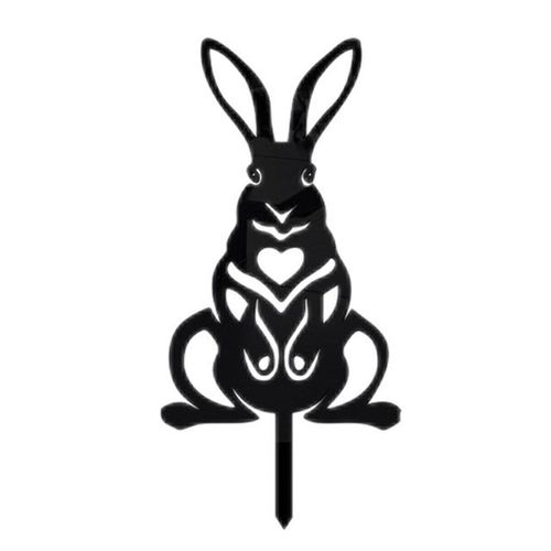 Signe décoratif de jardin de lapin de pâques en métal noir silhouette de lapin Sculpture artisanat d'art ornements cadeaux décoration de pelouse d'extérieur