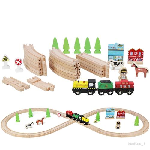 Ensemble de train en bois jouet de construction Party Favors Train Tracks  jouet développement jouet éducatif pour enfants d'âge préscolaire  tout-petits enfants cadeau d'anniversaire