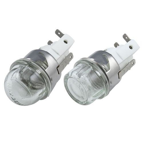 Ampoule de four, Base de lampe de micro-ondes 25W tête ronde/tête plate en verre trempé tension 110V / 250V résistant à la chaleur, livraison directe