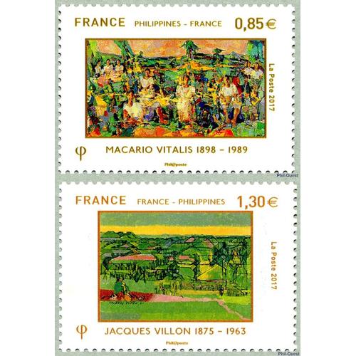 France 2017, Très Beaux Timbres Neufs** Luxe Yvert 5159 Et 5160, Émission Commune France - Philippines, Oeuvres De Macario Vitalis Et Jacques Villon.