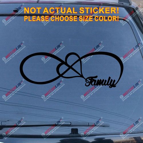 Autocollant De Voiture En Vinyle, Autocollant De Famille Infinity Forever Love Heart, Taille Au Choix