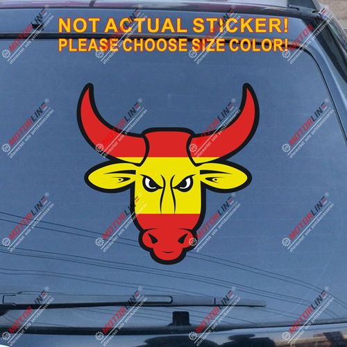 Autocollant Tête De Taureau Espagnol Espana Espagne, Autocollant En Vinyle Réfléchissant Et Brillant Pour Voiture