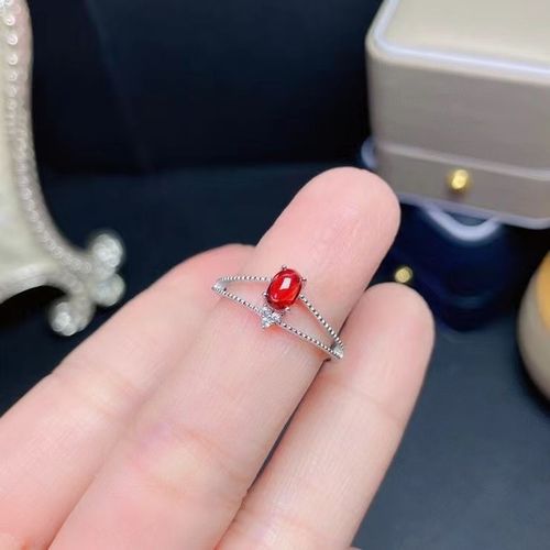 Bague En Argent Sterling 925 Incrustée De Grenat Naturel Pour Femmes, Bijou Fin, Vintage, Ovale, Ajustable, Support De Détection