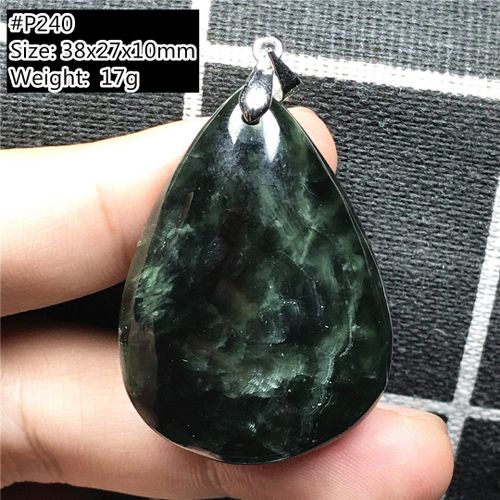 Pendentif Seraphinite Vert Naturel Pour Femmes Et Hommes, Perles De Cristal, En Argent, Bijoux En Pierres Précieuses Reiki, Cadeau De Guérison, Amour Aaaaa