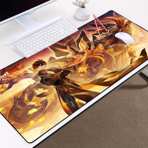 Grand tapis de souris de jeu d'impact de Genshin personnalisé en