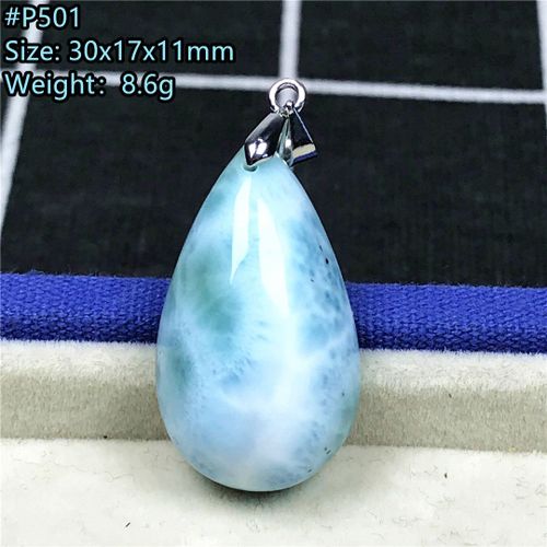Pendentif En Perles De Larimar Bleu Naturel, Bijoux Pour Femmes Et Hommes, Amour Cristal 30x17x11mm, Argent Reiki Dominica Pierre À Motif D'eau Aaaaa