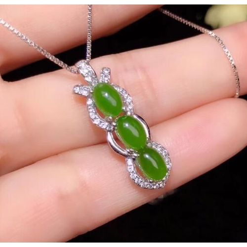 Bijoux En Argent Sterling 925 Incrustés De Jaspe Naturel, Collier De Luxe Féminin, Pendentif Test De Support
