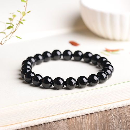 Bracelet En Quartz Tourmaline Noire Naturelle, Bijoux Pour Femmes Et Hommes, Cadeau Brésilien, Perles Rondes En Cristal, Brins De 8mm, 10mm, 12mm, 14mm Et 16mm