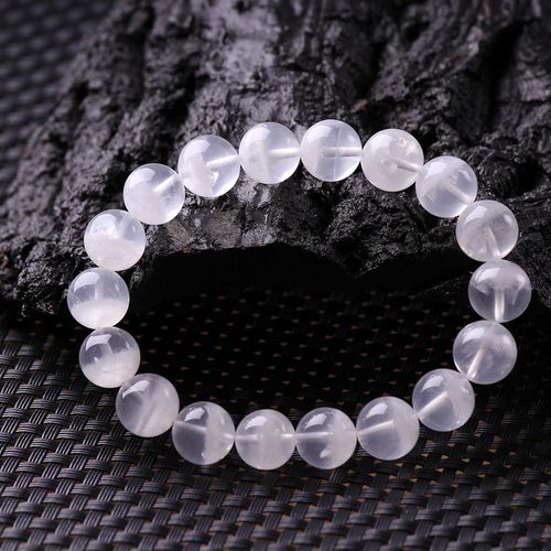 Bracelets En Quartz Fantôme Blanc Naturel Pour Femmes, Perles Rondes Extensibles En Pierre Naturelle, 9mm 10mm 11mm 12mm Aaaaa