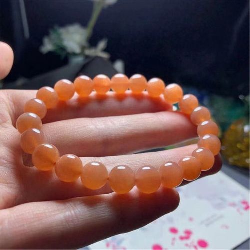 Bracelet En Pierre De Soleil En Or Naturel Pour Femmes Et Hommes, Perles Rondes En Cristal Reiki, Pour Cadeau D'amour De Guérison, 8mm, Aaaaa