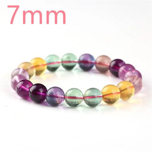 Bracelets En Fluorite Colorée Naturelle Pour Hommes Et Femmes, Perles Rondes En Cristal, Pierre Extensible, Cadeau, Aaaaa, 7mm, 8mm, 9mm, 10mm, 11mm