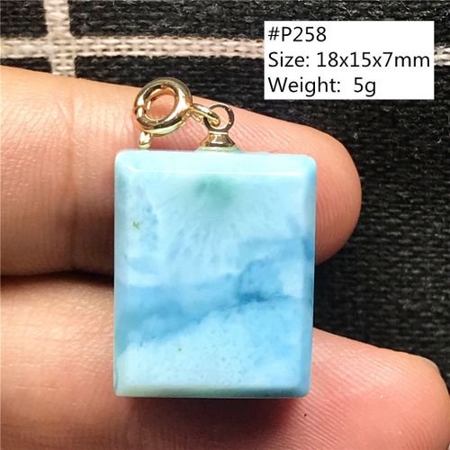Pendentif En Forme De C¿Ur Larimar Bleu Naturel 100%, Bijoux Pour Femme Et Homme, Cadeau, Or 14k, Cristal, Perles Rectangulaires, Motif D'eau, Pierre Précieuse Aaaaa