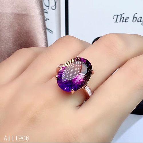 Kjjeaxcmy Bague En Argent Sterling 925, Bijoux De Boutique, Incrustés De Pierres Précieuses, Bague En Améthyste Pour Femme