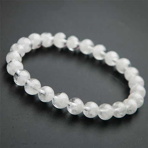 Bracelets À La Mode En Quartz Fantôme Blanc Naturel Pour Femmes, Perles Rondes En Pierres Précieuses, Breloques Extensibles, 8mm, 100%, Aaaaa, Livraison Directe
