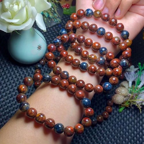Bracelet Pietersite En Pierre Naturelle Pour Femmes Et Hommes, Perles Rondes, En Cristal De La Zambie, Rouge, Bleu, 11mm, Bijoux, Cadeau D'amour, Aaaaa