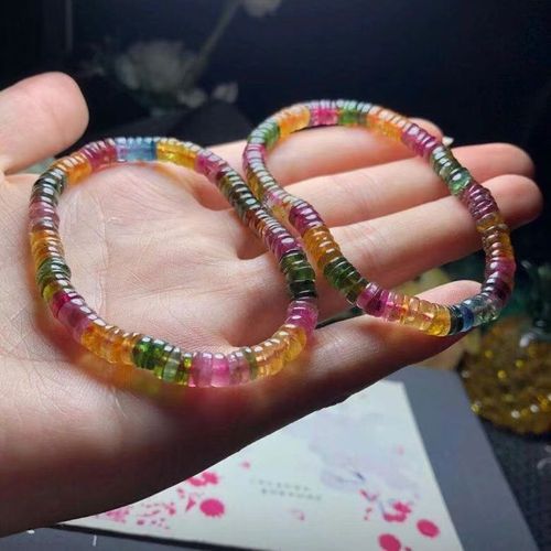 Bracelet En Cristal Tourmaline Coloré Pour Femmes, Perles De Boulier Transparentes, 5.8mm, Bijoux Authentiques, Aaaaaa