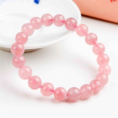 Bracelet En Pierre De Quartz Rose Naturelle Authentique, 10mm, Perles Rondes En Cristal Extensible Aaaaa Pour Femmes, 100%, Livraison Directe