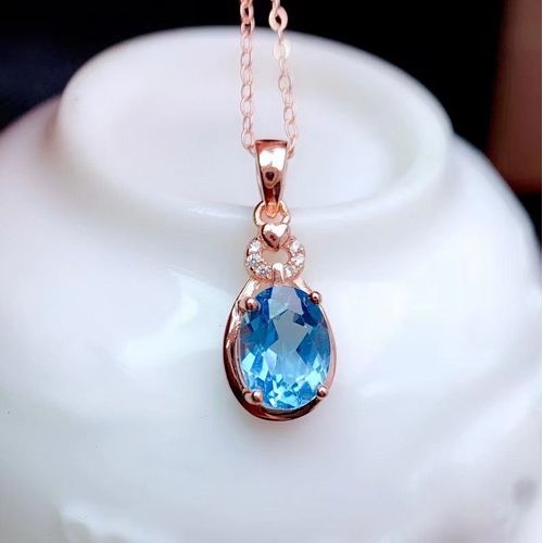 Bijoux Fins Incrustés En Argent Sterling 925 Pour Femmes, Topaze Bleue Suisse Naturelle, Vintage, Mode, Pendentif Pour Collier