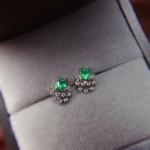 Boucles D'oreilles En Argent Sterling 925 Incrustées D'émeraude Naturelle, Bijoux De Boutique, Détection De Support Exquise Pour Femmes
