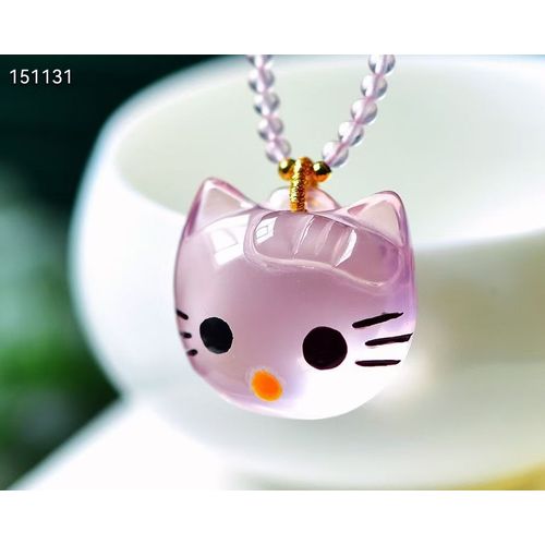 Collier Avec Pendentif En Quartz Rose Naturel Pour Homme Et Femme, Bijou En Forme De Chat, En Forme D'étoile, En Cristal Du Maroc, 21.7x23.7x11.6mm, Aaaaa