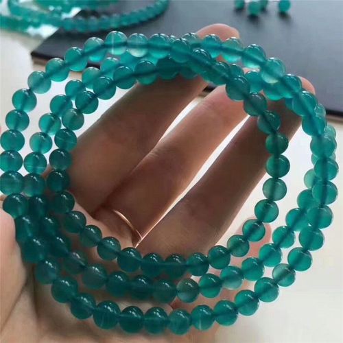 Bracelets D'amazonite De Glace Du Bangladesh Pour Femmes, Perles Rondes En Cristal Extensible, 3 Tours, Bijoux, Accessoires, Cadeau