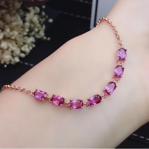Bijoux En Argent Sterling 925 Incrustés, Bracelet Féminin En Grenat Naturel, Support De Détection, Beauté Luxueuse, Boutique