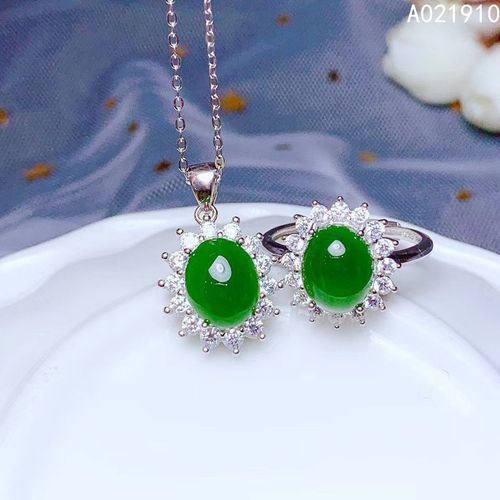 Bague Pendentif En Jaspe Naturel Incrusté En Argent Sterling 925, Bijoux De Boutique, Support De Costume, Détection Populaire
