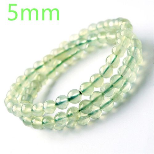 Bracelets En Préhnite Verte Naturelle, Bijoux Pour Femmes Et Hommes, Cadeau, Cristal, 3 Tours, Collier, Perles Rondes, Pierre Extensible, Aaaaa, 5mm 6mm