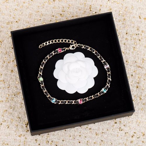 Collier De Marque Européenne Célèbre Pour Femmes, Tendance, Vintage, Résine Colorée, Cuir, Chaîne, Ras De Cou, Luxe, Bijoux De Fête, 2021