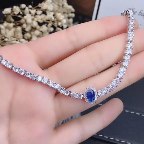 Bracelet En Argent Sterling 925 Incrusté De Saphir Naturel Pour Femmes, Bijoux Boutique, Détection De Support Fine