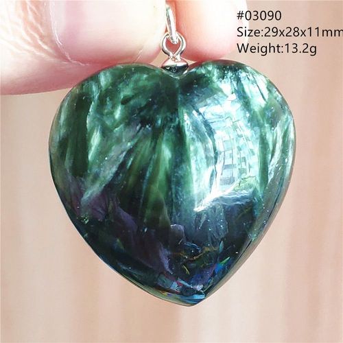 Collier En Seraphinite Verte Naturelle Pour Femmes, Pendentif En Pierre, Goutte D'eau, Cristal, Porte Bonheur, Anniversaire, Amour, Cadeau, 34x22x9mm