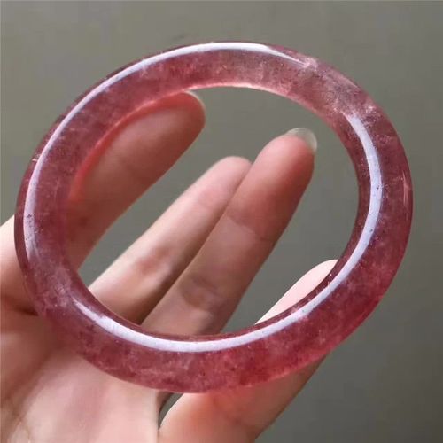 Bracelets En Quartz Naturel Pour Femmes, Diamètre Intérieur 59mm, Véritable Rouge Fraise, Mode Cristal