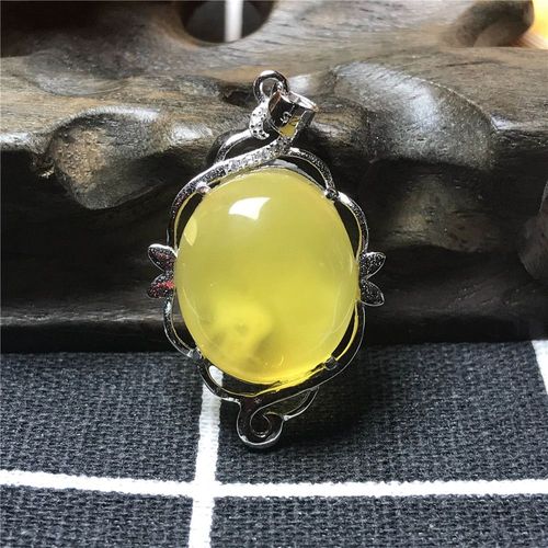 Pendentif Naturel Jaune Ambre Pour Femme Et Homme, Bijoux En Cristal, Perles En Argent S925 De 36x23x10mm, Aaaaa