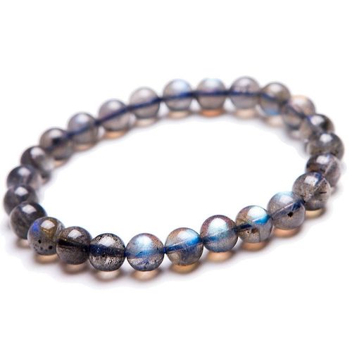 Bracelet En Labradorite 100% Naturelle Pour Femmes, Perles Rondes Extensibles En Cristal, Pierres Précieuses, 6mm, 7mm, 8mm, 9mm, Livraison Directe