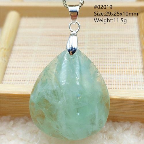Collier Avec Pendentif En Fluorite Pour Femmes, Plume Naturelle, Quartz Bleu Vert, Goutte D'eau, Bijoux Colorés, Aaaaa