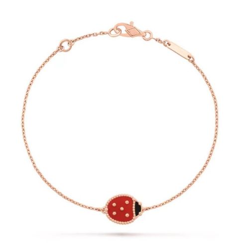 Bracelet De Luxe En Argent, Couleur Or Rose, Marque Célèbre Tendance 2021, Bijoux En Pierre Précieuse Naturelle, Coccinelle Porte Bonheur, Printemps
