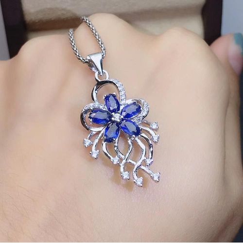 Bijoux Fins Incrustés En Argent Sterling 925, Saphir Naturel, Pendentif Pour Collier De Femmes, Détection Populaire Noble