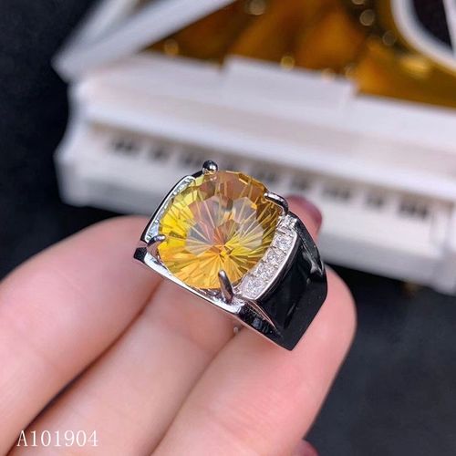 Kjjeaxcmy Bague En Argent Sterling 925 Pour Hommes, Bijou Fin, Incrustation De Pierre Précieuse Citrine